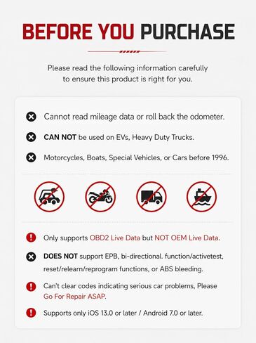 Rocco Pro OBD2 Scanner Bluetooth for iPhone & Android, No Subscription, Full System Car Diagnose with AI Repair Guide, ABS/SRS/Transmission Code Reader, Used Car Inspector, Vehicles 1996+ in Saudi Arabia