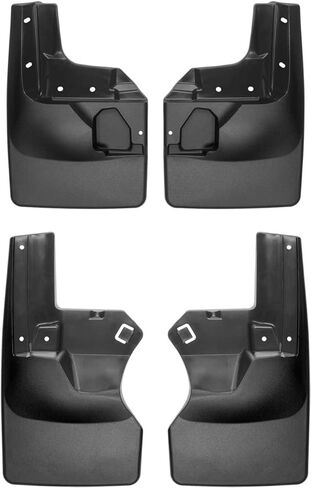 WeatherTech Custom No Drill Splash Guard Mudflaps لسيارة Jeep Gladiator، Gladiator - المجموعة الأمامية والخلفية (110100-120112)، أسود in Kuwait