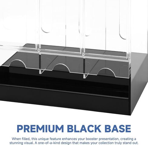 Booster Pack Dispenser with Three Slots and Black Base Holds 120+ Booster Packs for TCG and Sports Cards Stackable 4mm Acrylic Transparent Display Organizer for PKMN MTG YGO Lorcana in Saudi Arabia