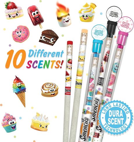 أسطوانة حلوى Smencils - أقلام رصاص معطرة HB #2، عدد 50، أقلام رصاص معاد تدويرها، لوازم مدرسية للأطفال، هدايا للأطفال، هدايا الحفلات، مكافآت الفصل الدراسي in Kuwait