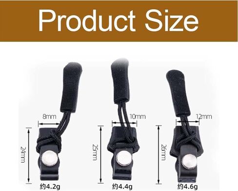 Universal Zipper Repairer,9pcs，Black Fix Zip Puller,Mini Adjustable Restorer,Zip Slider Repair Instant Kit,Zipper Repair Replacement Head for Coats, Jacket, Luggage in Kuwait