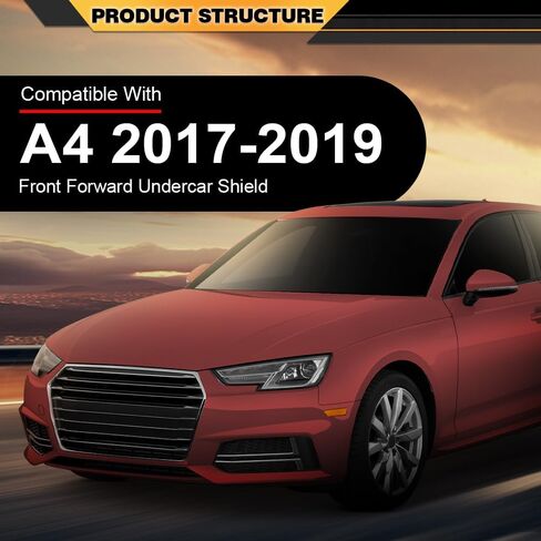 درع سبلاش أمامي سفلي للسيارة متوافق مع Audi A4 & A4 Quattro 2017-2019/Audi S4 2018 (الطراز الفرعي: Komfort، Premium، Premium Plus، Prestige) AU1228132، 8W0807611A in Kuwait