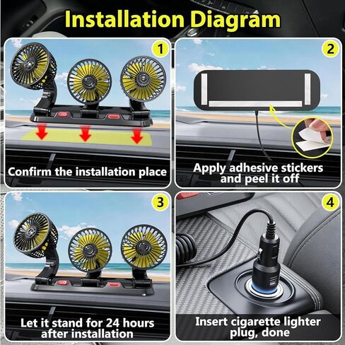 Backseat Car Fan for Kids Rear Facing, Rechargeable Car Backseat Fans for Kids(Battery Operated) in Saudi Arabia