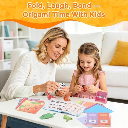 Sawnfay Origami Kit for Kids Ages 5-8 8-12, 100 Origami Papers with 45 Patterns, Crafts for Kids with Guiding Book, DIY Art Craft Kits Gift in Saudi Arabia
