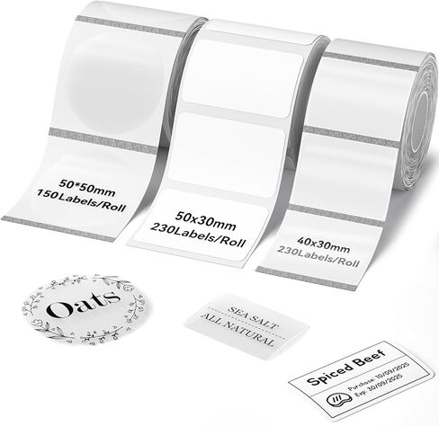 NIIMBOT 3 Roll Labels, 26x26mm/34x34mm/41x41mm, Colorful Refill Labels Comptible with B1 B21 B21 Pro Label Maker, for Gift/Homemade Food/Envolope/Address in Kuwait