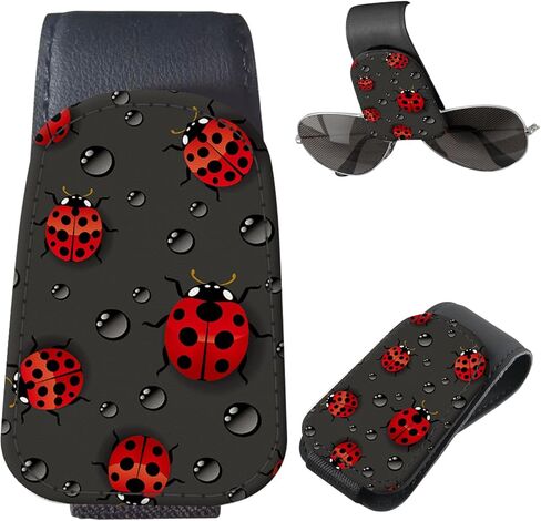 Sunglasses Holder for Car Visor, PU Leather Glasses Clip Organizer, Cute Magnetic Eyeglass Holder for Vehicle Sun Visor, Car Interior Accessory for Women & Men Rainbow Raining Hearts in Saudi Arabia