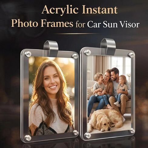 Car Picture Holder & Car Visor Photo Clip [Upgraded 3mm-Thick] – Clear Car Photo Holder for Sun Visor – Universal Car Picture Frame Mount for Polaroid (2, for Polaroid 3.54×2.4in) in Saudi Arabia
