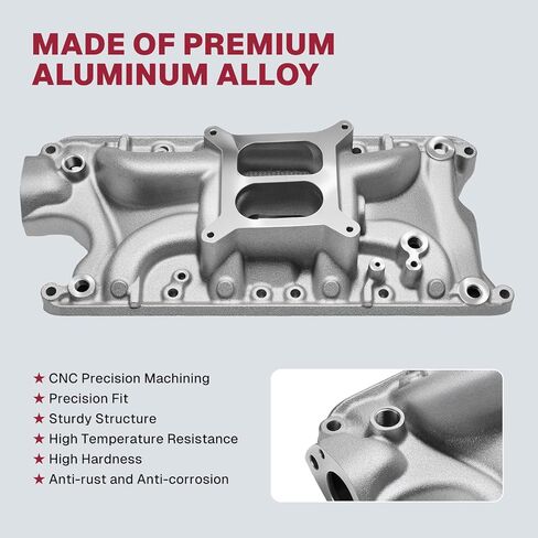4001 PC4001 Intake Manifold Aluminum Dual Plane Upgraded SBF Compatible with Ford Small Block 1962-2001 Windsor 260 289 302 4.3L 4.7L 5.0L V8 Engines, Silver in Saudi Arabia