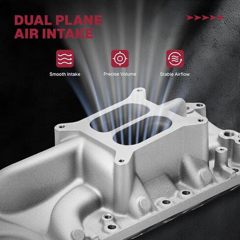4001 PC4001 Intake Manifold Aluminum Dual Plane Upgraded SBF Compatible with Ford Small Block 1962-2001 Windsor 260 289 302 4.3L 4.7L 5.0L V8 Engines, Silver in Saudi Arabia