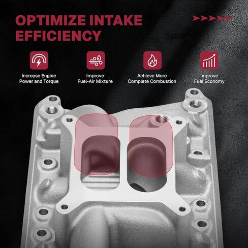 4001 PC4001 Intake Manifold Aluminum Dual Plane Upgraded SBF Compatible with Ford Small Block 1962-2001 Windsor 260 289 302 4.3L 4.7L 5.0L V8 Engines, Silver in Saudi Arabia