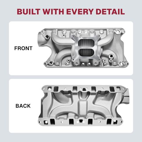4001 PC4001 Intake Manifold Aluminum Dual Plane Upgraded SBF Compatible with Ford Small Block 1962-2001 Windsor 260 289 302 4.3L 4.7L 5.0L V8 Engines, Silver in Saudi Arabia