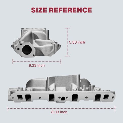 4001 PC4001 Intake Manifold Aluminum Dual Plane Upgraded SBF Compatible with Ford Small Block 1962-2001 Windsor 260 289 302 4.3L 4.7L 5.0L V8 Engines, Silver in Saudi Arabia