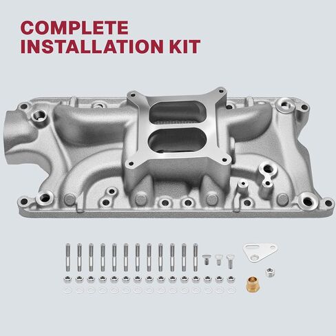 4001 PC4001 Intake Manifold Aluminum Dual Plane Upgraded SBF Compatible with Ford Small Block 1962-2001 Windsor 260 289 302 4.3L 4.7L 5.0L V8 Engines, Silver in Saudi Arabia