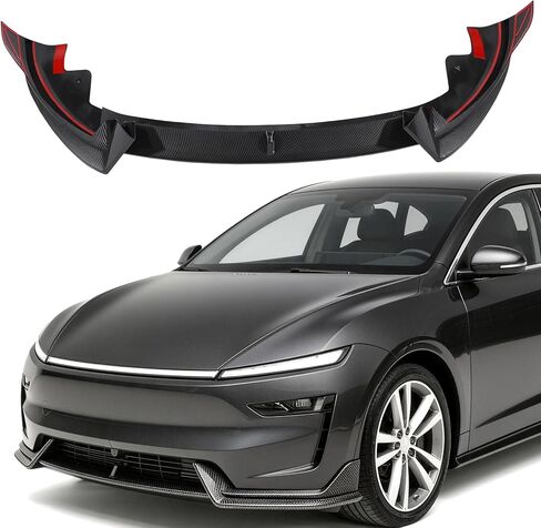 Front Lip for Tesla Model Y Juniper 2025 2026 V Style Carbon Fiber Look(Not fit for Performance) in Kuwait