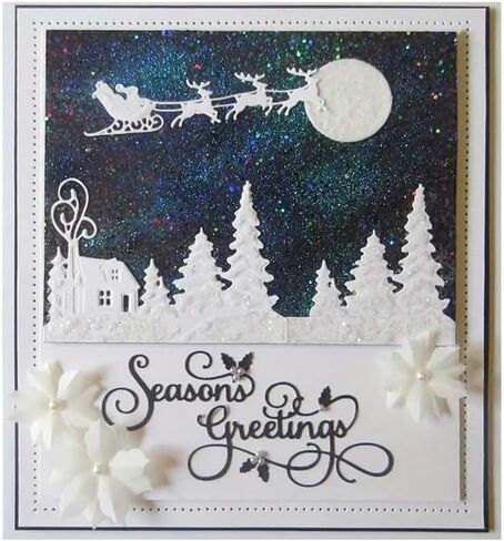 Christmas Greeting Card Dies Metal Die Cuts, Christmas Frame Cutting Dies Cut Stencils for DIY Scrapbooking Cards Photo Album Decorative Embossing Paper Dies for Scrapbooking Card Making in Kuwait