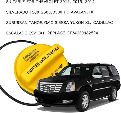 Gas Cap Replacement Fuel Cap for Chevy GMC Cadillac 2012–2014 Silverado 1500 2500HD 3500HD, Avalanche, Tahoe, Sierra, Yukon, Yukon XL, Escalade ESV EXT, Replaces GT347 20962524 E85 Fuel Tank Caps in Saudi Arabia