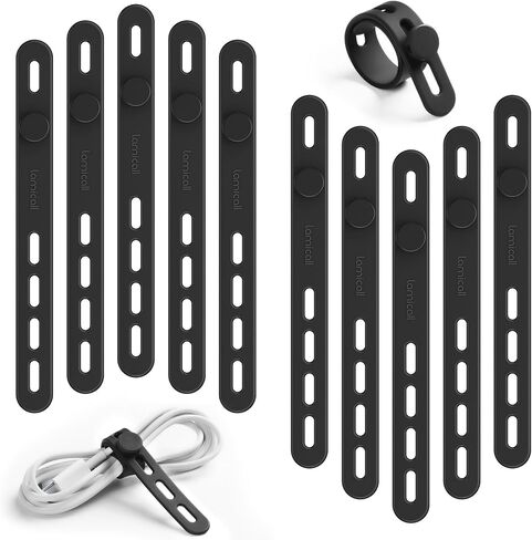 Lamicall 10 Pack Silicone Cable Ties Cord Organizer - Wire Management Wraps in Kuwait