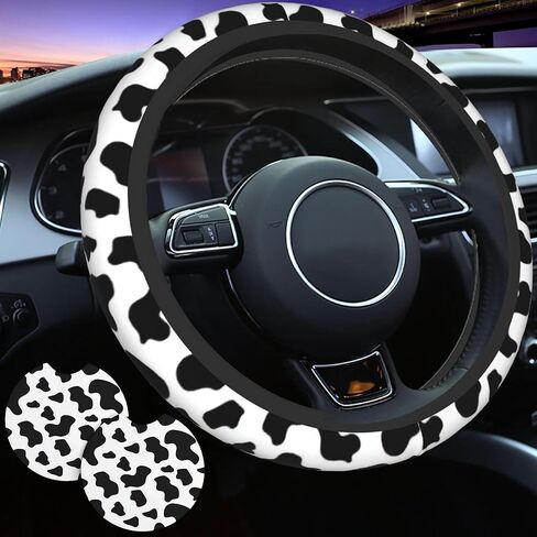 Red Blood Steering Wheel Sleeve - Classic Horror Blood Splatter Wheel Sleeve Quality Friendly Neoprene Slip-Resistant Includes 2 Car Cup Coasters Decor for 15-Inch Men Women Car Wheel Protector in Saudi Arabia