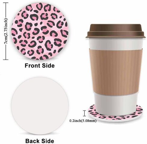 Pink Leopard Print Steering Wheel Cover for Women, Universal Auto Steering Wheel 14-15 Inch Car Interior Accessories with 2PCS Car Coasters, Suitable for Men and Women in Saudi Arabia