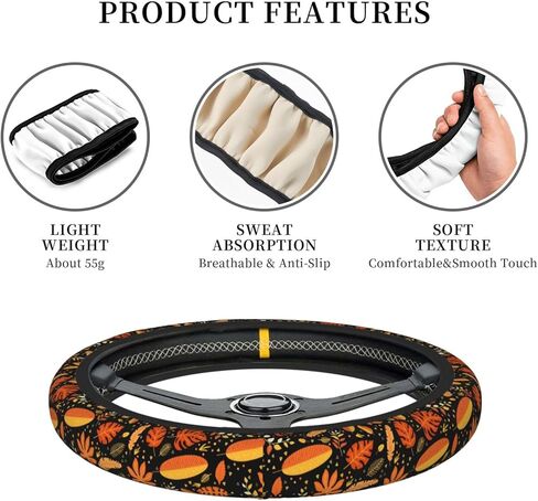 Pink Leopard Print Steering Wheel Cover for Women, Universal Auto Steering Wheel 14-15 Inch Car Interior Accessories with 2PCS Car Coasters, Suitable for Men and Women in Saudi Arabia