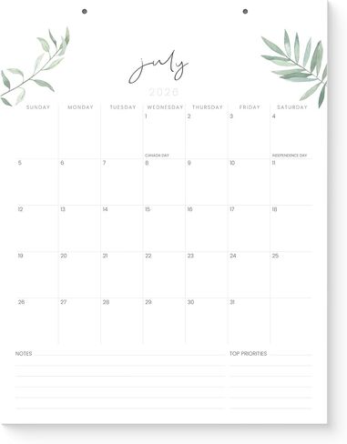 Karto Magnetic Calendar for Refrigerator 2026 - Vertical 8.5x11 inch July 2026 to December 2027 - Versatile and Easy Planning with Aesthetic Fridge Calendar Magnet - Greenery in Kuwait
