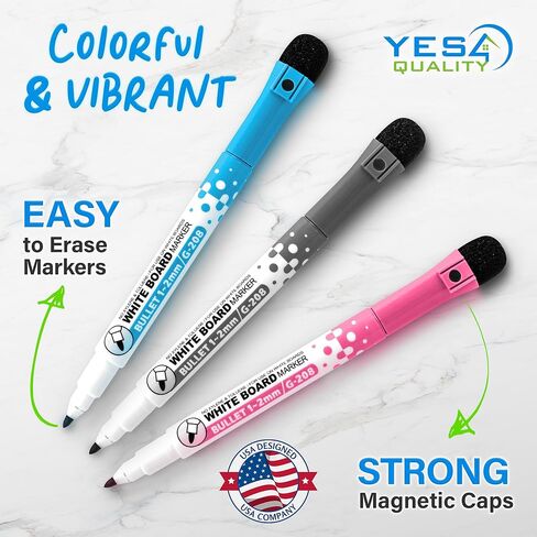 Magnetic Dry Erase Whiteboard Calendar for Fridge (16 x 12"), Refrigerator White Board Sheet w/ 3 Colorful Markers & Eraser, Monthly Meal Planner & Organizer for Family by Yes4Quality in Saudi Arabia