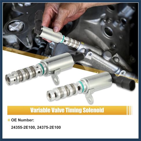 1 مجموعة المحرك متغير التوقيت صمام التحكم في الزيت الملف اللولبي 24355-2E100 24375-2E100 لشركة Hyundai Elantra 2011-2020 لشركة Hyundai Elantra GT 2013-2020 تصميم أنيق in Kuwait