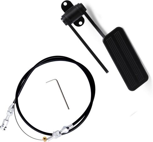 Universal Black Aluminum Gas Pedal Compatible with Street Rat Rod GM Chevy Ford Mopar, with Rubber Cable in Saudi Arabia