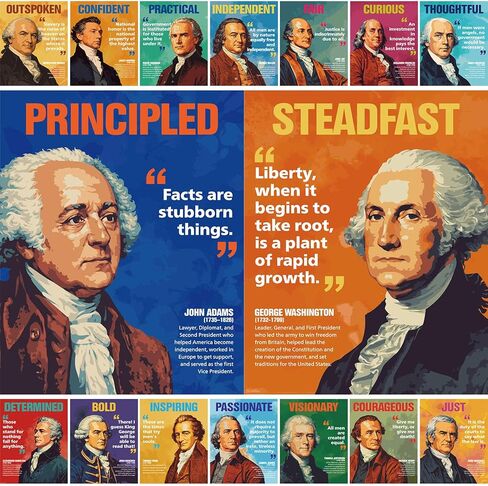 16Pcs Founding Fathers US History Posters American Founding Fathers Inspirational Quote Poster Social Studies Classroom Decoration Educational Wall Art for Teacher School Bulletin Board Wall Decor in Saudi Arabia