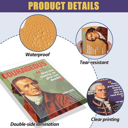 16Pcs Founding Fathers US History Posters American Founding Fathers Inspirational Quote Poster Social Studies Classroom Decoration Educational Wall Art for Teacher School Bulletin Board Wall Decor in Saudi Arabia