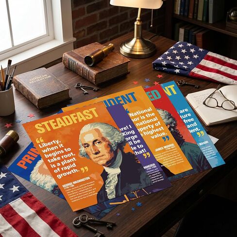 16Pcs Founding Fathers US History Posters American Founding Fathers Inspirational Quote Poster Social Studies Classroom Decoration Educational Wall Art for Teacher School Bulletin Board Wall Decor in Saudi Arabia