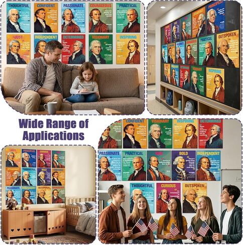 16Pcs Founding Fathers US History Posters American Founding Fathers Inspirational Quote Poster Social Studies Classroom Decoration Educational Wall Art for Teacher School Bulletin Board Wall Decor in Saudi Arabia