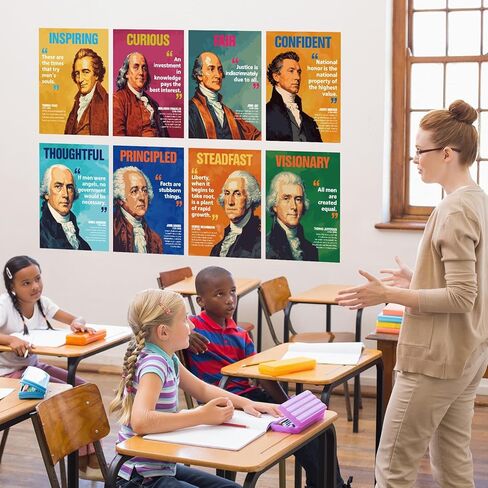 16Pcs Founding Fathers US History Posters American Founding Fathers Inspirational Quote Poster Social Studies Classroom Decoration Educational Wall Art for Teacher School Bulletin Board Wall Decor in Saudi Arabia