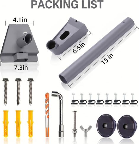 مجموعة تركيب Starlink Gen 3 Mount Starlink V3، حامل على العمود، حامل على السقف، حامل على الحائط القصير. دعامة Starlink Gen 3 Pole ومجموعة التثبيت الكاملة، مثالية لحمل هوائي Starlink V3 القياسي (رمادي) in Kuwait