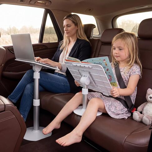 2 in 1 Portable Car Desk for Laptop Car Seat Tray Table Adjustable Height 11.8"-21.6" 7-Level Tilt for Front Passenger Rear Driver Seat Food Eating Work Trips Travel in Saudi Arabia