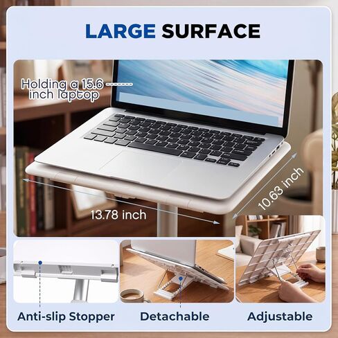 2 in 1 Portable Car Desk for Laptop Car Seat Tray Table Adjustable Height 11.8"-21.6" 7-Level Tilt for Front Passenger Rear Driver Seat Food Eating Work Trips Travel in Saudi Arabia