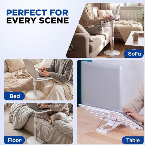 2 in 1 Portable Car Desk for Laptop Car Seat Tray Table Adjustable Height 11.8"-21.6" 7-Level Tilt for Front Passenger Rear Driver Seat Food Eating Work Trips Travel in Saudi Arabia