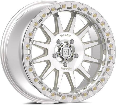 17x8 Valor Offroad V09 Raw Machined BEADLOCK UTV Wheel 5x4.5 (40mm) in Saudi Arabia