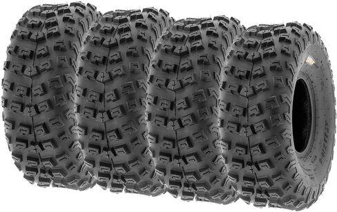 [مجموعة من 4] إطارات SunF Knobby Race البديلة ATV UTV A/T 6 Ply 22x10-8 22x10x8 Tubeless A030، أسود in Kuwait