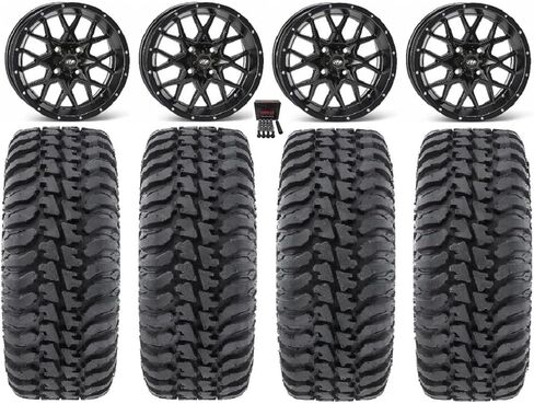 Bundle - 9 Items: ITP Hurricane 15" Wheels Matte Black 30" Regulator Tires [4x156 Bolt Pattern 12mmx1.5 Lug Kit] in Kuwait
