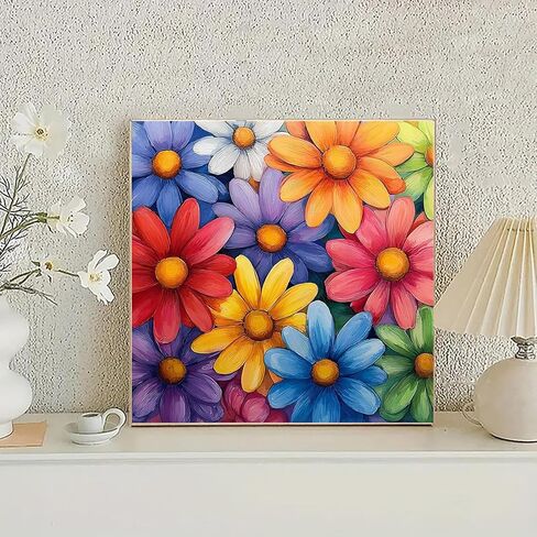 NDNXYXGS Flowers Paint by Numbers Kit for Adults,Daisy DIY Painting Kits on Canvas,Floral Color by Numbers,Large Adult Paint by Number for Gifts,Home Wall Decor in Saudi Arabia