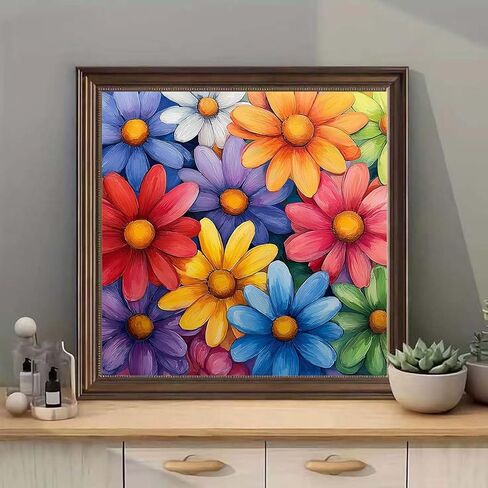NDNXYXGS Flowers Paint by Numbers Kit for Adults,Daisy DIY Painting Kits on Canvas,Floral Color by Numbers,Large Adult Paint by Number for Gifts,Home Wall Decor in Saudi Arabia