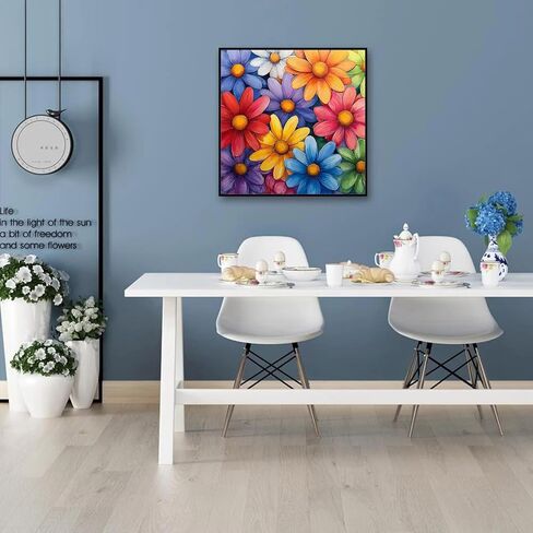 NDNXYXGS Flowers Paint by Numbers Kit for Adults,Daisy DIY Painting Kits on Canvas,Floral Color by Numbers,Large Adult Paint by Number for Gifts,Home Wall Decor in Saudi Arabia