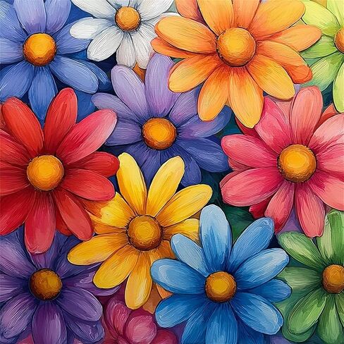 NDNXYXGS Flowers Paint by Numbers Kit for Adults,Daisy DIY Painting Kits on Canvas,Floral Color by Numbers,Large Adult Paint by Number for Gifts,Home Wall Decor in Saudi Arabia
