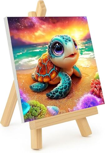 NDNXYXGS Adults Turtle Paint by Number Kits with Easel,Framed Painting by Numbers Kits on Canvas,Color by Numbers Adult Acrylic Watercolor Gifts for Friends Wall Decor(Turtle) in Saudi Arabia