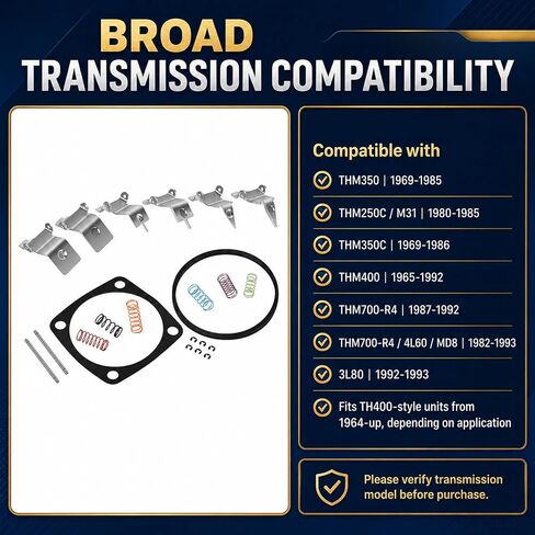 Governor Adjustment Kit, Shift Point Package K0181 for Turbo 350 TH350C TH400 TH700R4 (85-94), Transmission Governor Tuning Kit with 6 Weights, 6 Springs & E-Clip Pins in Kuwait