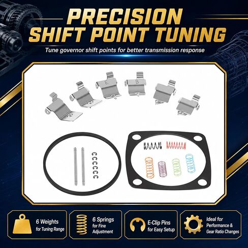 Governor Adjustment Kit, Shift Point Package K0181 for Turbo 350 TH350C TH400 TH700R4 (85-94), Transmission Governor Tuning Kit with 6 Weights, 6 Springs & E-Clip Pins in Kuwait