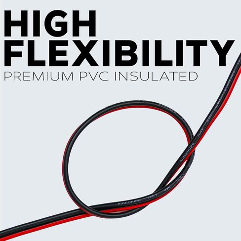 BEST CONNECTIONS Speaker Zip Wire (Various Gauge/Size Options) Primary Bonded Red & Black Speaker Cable Stranded Speaker Wire Car Audio Automotive Home Theatre (100 Feet, 14 Guage) in Saudi Arabia