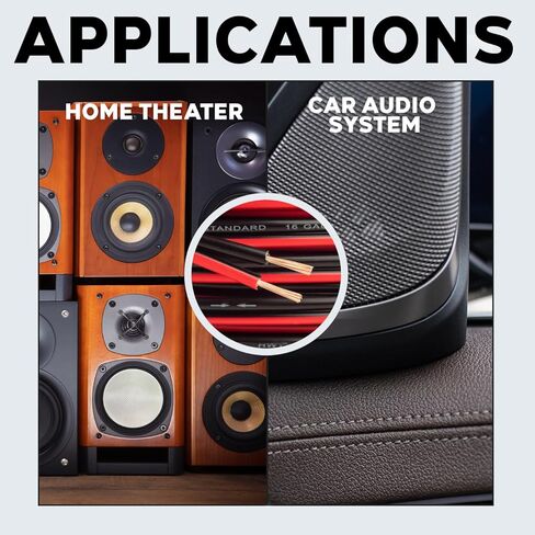 BEST CONNECTIONS Speaker Zip Wire (Various Gauge/Size Options) Primary Bonded Red & Black Speaker Cable Stranded Speaker Wire Car Audio Automotive Home Theatre (100 Feet, 14 Guage) in Saudi Arabia