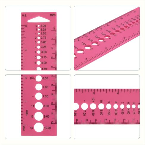 Knitting Needle Gauge - Plastic Ruler for Knitting Needle Size Gauge - Measuring Tool for Yarn in Kuwait